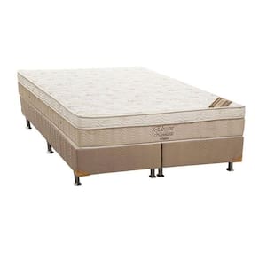 Cama Box King: Colchão Molas Ortobom Nanolastic Elegant + Base CRC Suede Bege(193x203)
