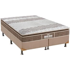 Cama Box Queen: Colchão Espuma Probel D33/EP Anatômico Guarda Costas Próintense Plus + Base CRC Suede Clean(158x198)