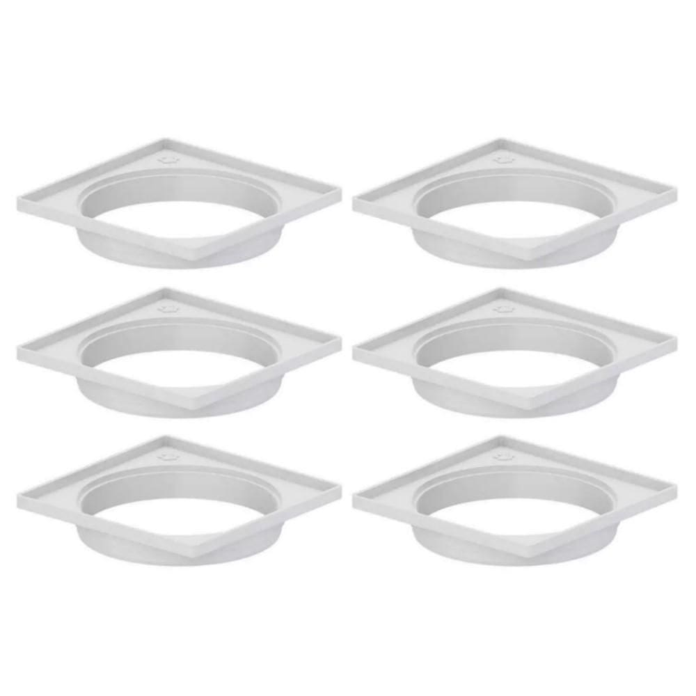 Kit 6 Porta Grelha Ralo Quadrado Caxilho Branco 150Mm Tigre