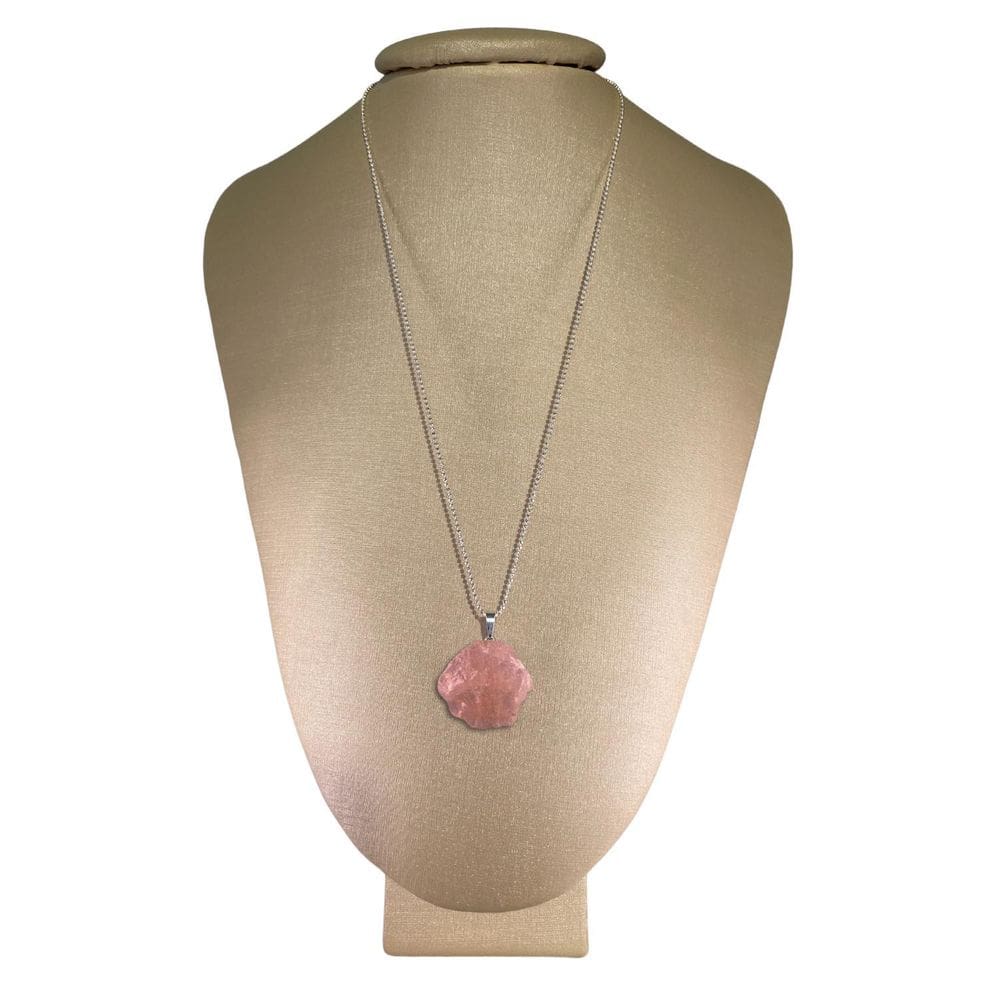 Colar Prata 925 Diamantado Quartzo Rosa Bruto Ponte Vecchio