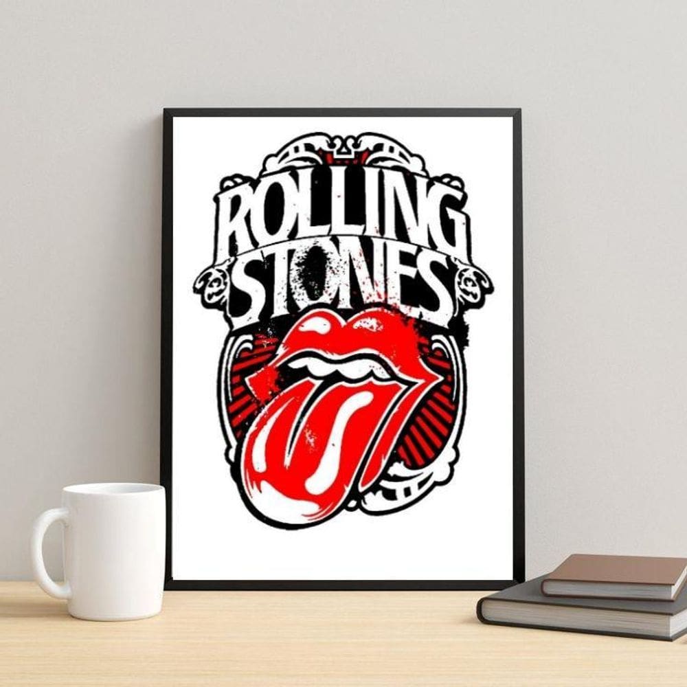 Quadro Rolling Stones Arte 33X24Cm - Com Vidro