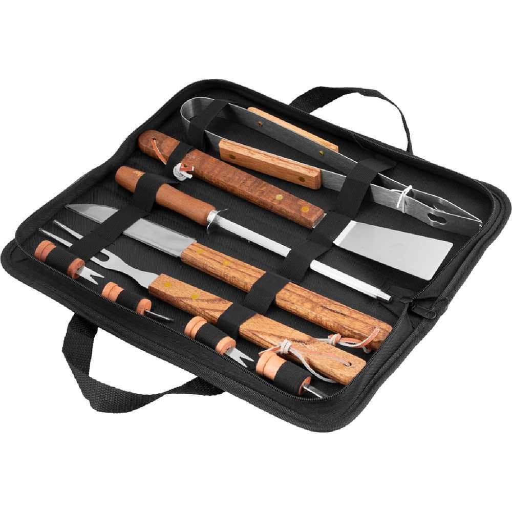 Kit Churrasco 10 Peças Aço Inox Com Estojo Vonder