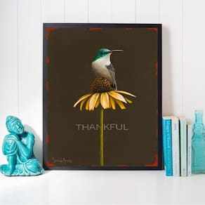 Quadro Passarinho - Thankful 45X34Cm