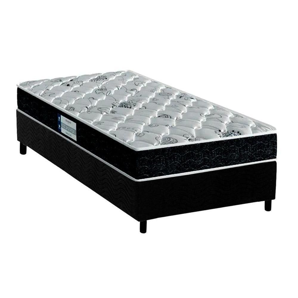 Cama Box Solteiro: Colchão Espuma Probel D45/EP Anatômico ProDormir  Advanced Tech2000 + Base CRC Suede Black(88x188)