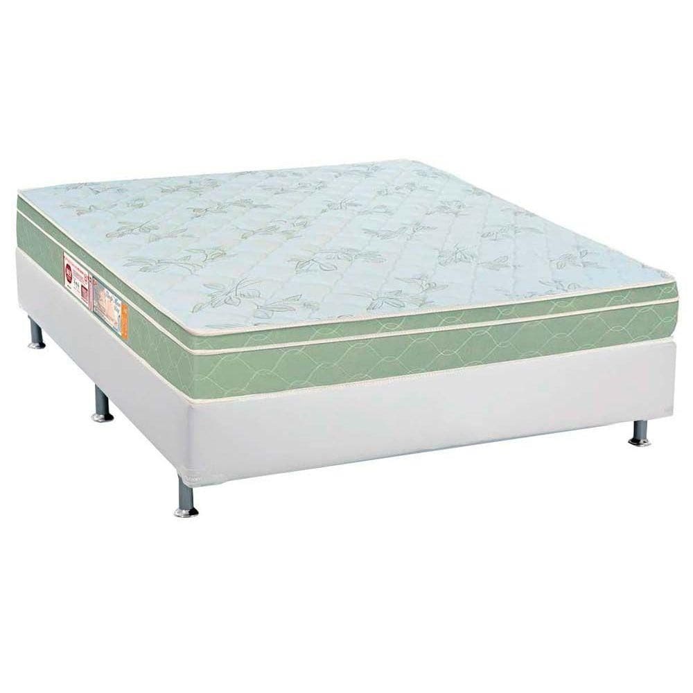 Cama Box Casal: Colchão Espuma Castor D33 Sleep Max + Base CRC Courano White(138x188)