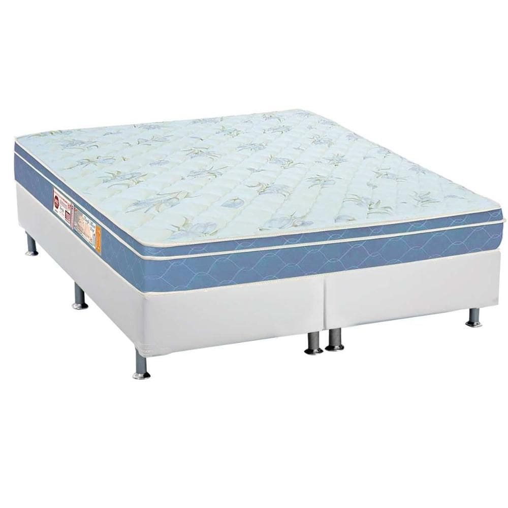 Cama Box King: Colchão Espuma Castor D45 Sleep Max + Base CRC Courano White(193x203)