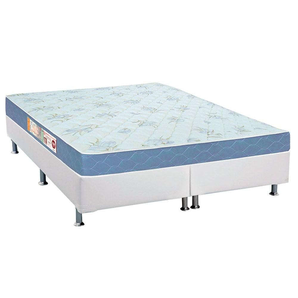 Cama Box King: Colchão Espuma Castor D45 Sleep Max + Base CRC Courano White(193x203)