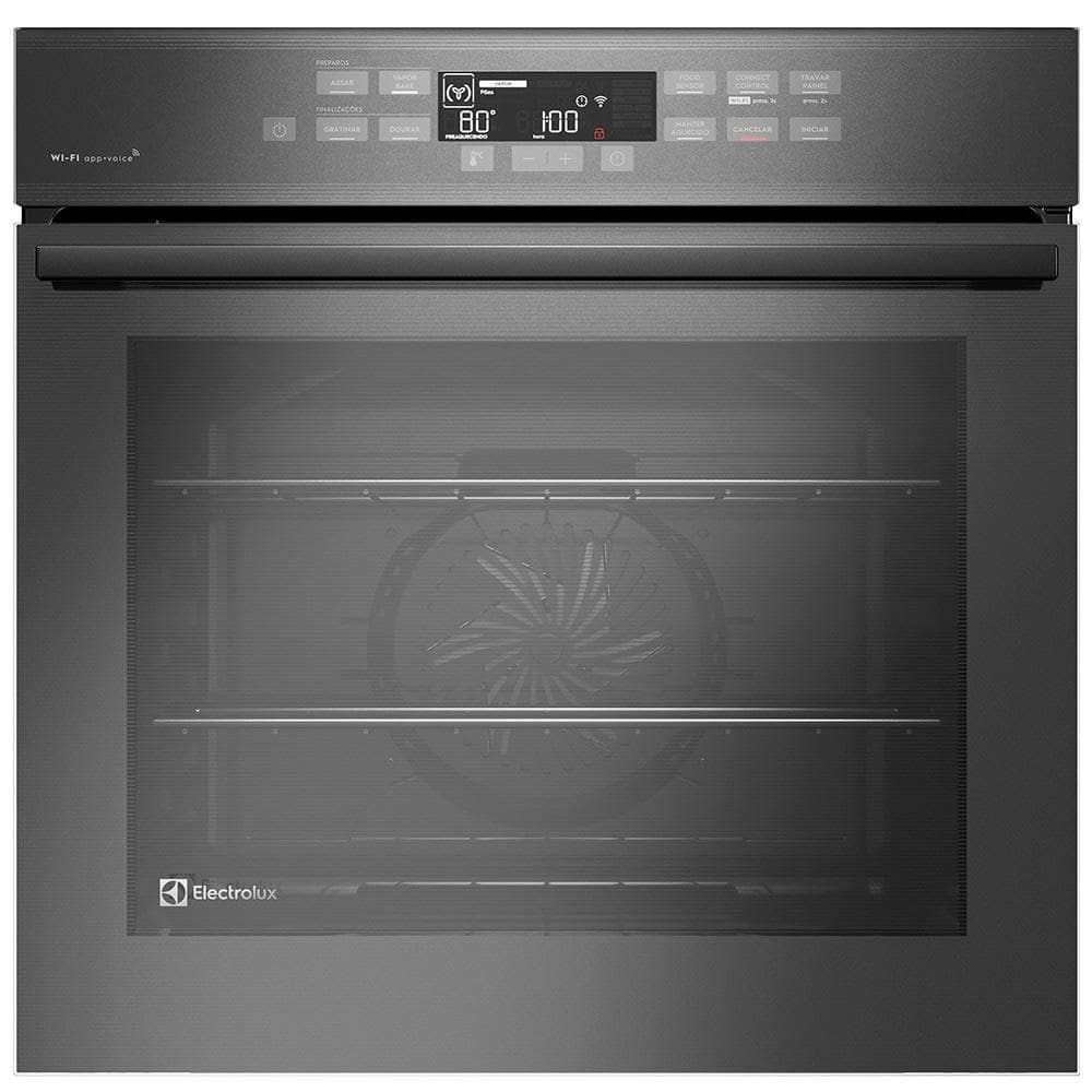 Forno Elétrico Embutir Electrolux Expert  80 Litros de Capacidade, Grill e Painel Touch Cinza Metalizado - OE8EW