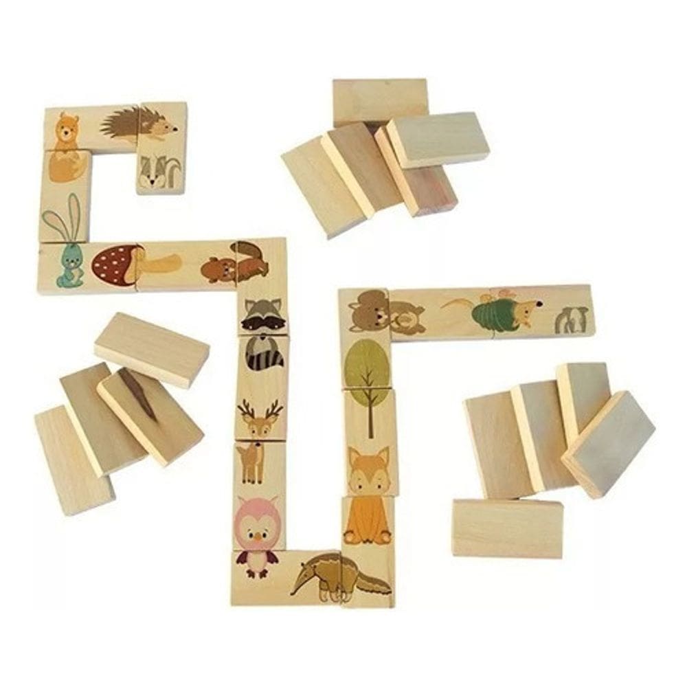 Dominó Gigante Madeira Junte Amiguinhos Mundo Animal Newart