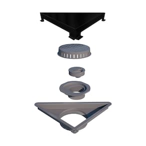 Ralo Linear Elleve Vertex Triangular 5212 16x16x22 com Tampa Black Matte