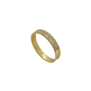 Anel Aparador Ouro 18k Meia Aliança Cravejada Zircônios
