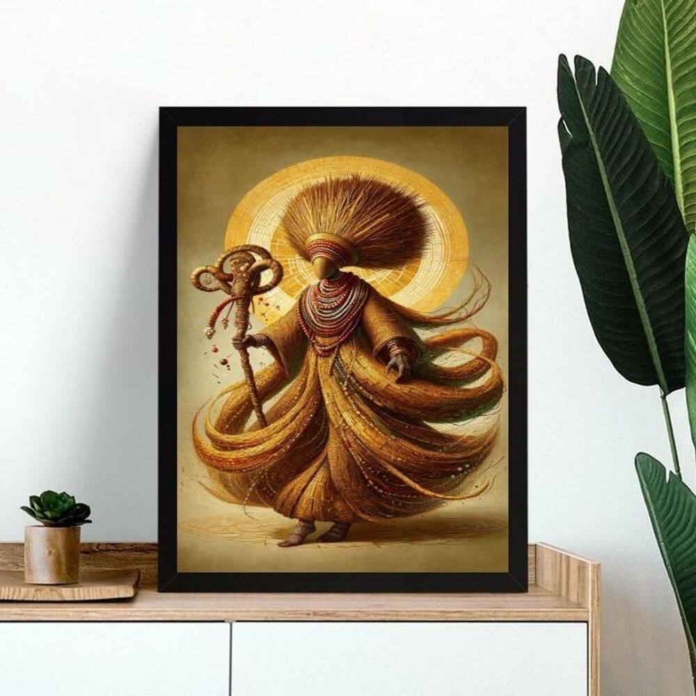 Quadro Decorativo Artístico Obaluaê 24X18Cm