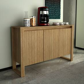Balcão para Escritório 3 Portas Me4147 Espresso Móveis Amendoa