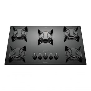 Cooktop 5 Bocas Preto Com Mesa De Vidro Atlas U Top Bivolt