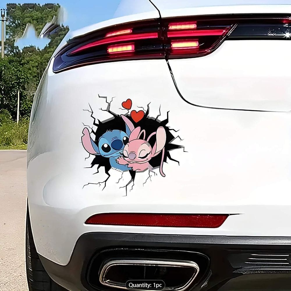 Adesivo De Carro Stitch E Angel