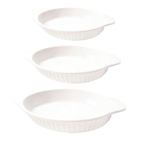 Jogo De Travessas Melamina Oval Branca 3 Peças