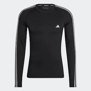 Camiseta Treino Adidas Techfit 3 Stripes Manga Longa Masculina