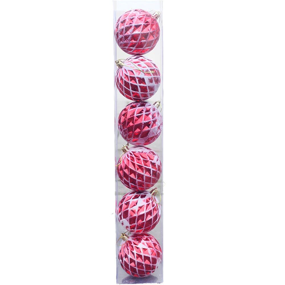 Kit 6 bolas De Natal Enfeite Árvore De Natal 75mm Vermelha