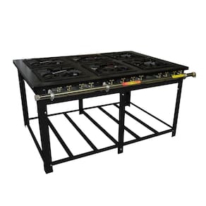 Fogão Gás Profissional Maxi Cozinha Industrial Baixa Pressão 6 Bocas Duplas 40x40 M6D6E - Venâncio
