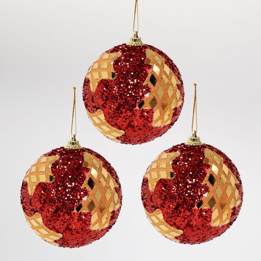 Kit 6 Enfeite Bolas Natalina Árvore Natal Artesanal Estrela