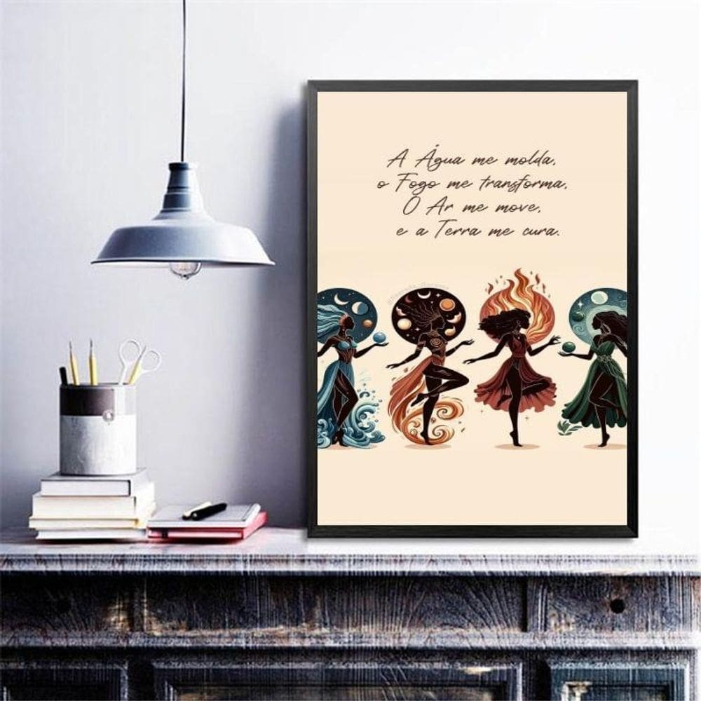 Quadro Decorativo Os Quatro Elementos 33X24Cm