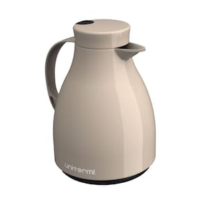 Garrafa Térmica De Mesa Paris Bege 1L Bule Gatilho Chá Café