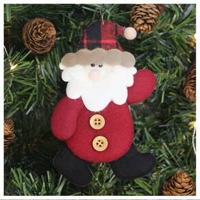 Kit 12 Enfeites Árvore De Natal Pendente Papai Noel 14,5cm