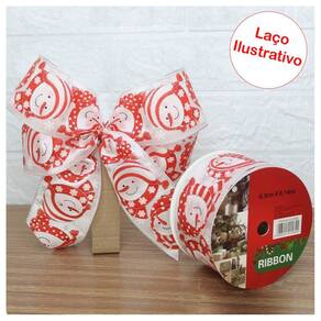 Kit 4 Rolo Fita Aramada Natal Boneco De Neve Decoração Natalina 6,3cm x 9,14m