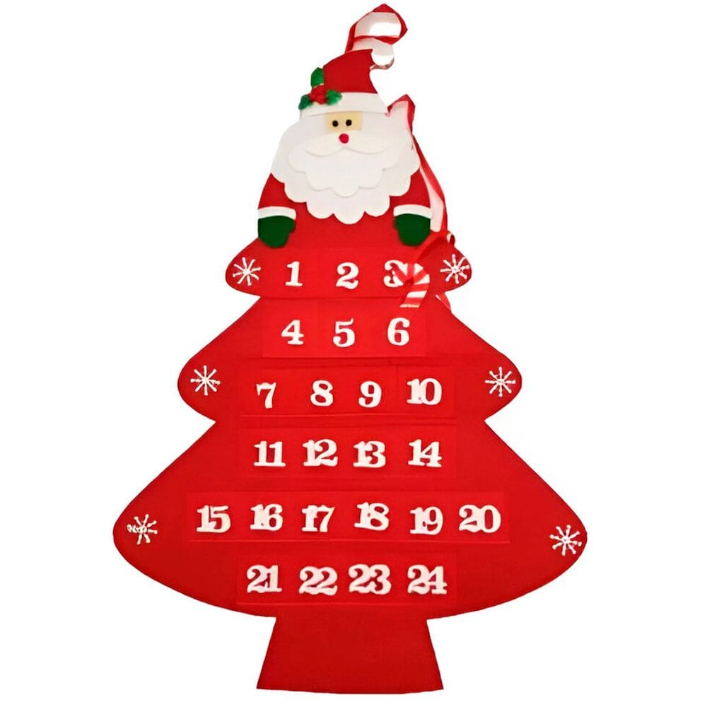 Calendário Natal Advento Papai Noel Contagem Regressiva 60cm