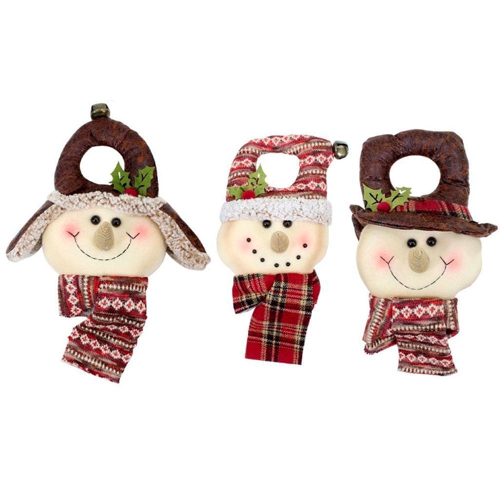 Trio Decoração Enfeite Natal Boneco Neve Árvore de Natal