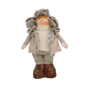 Boneco Decorativo Pelúcia Menino Natalina Enfeite Natal 30cm