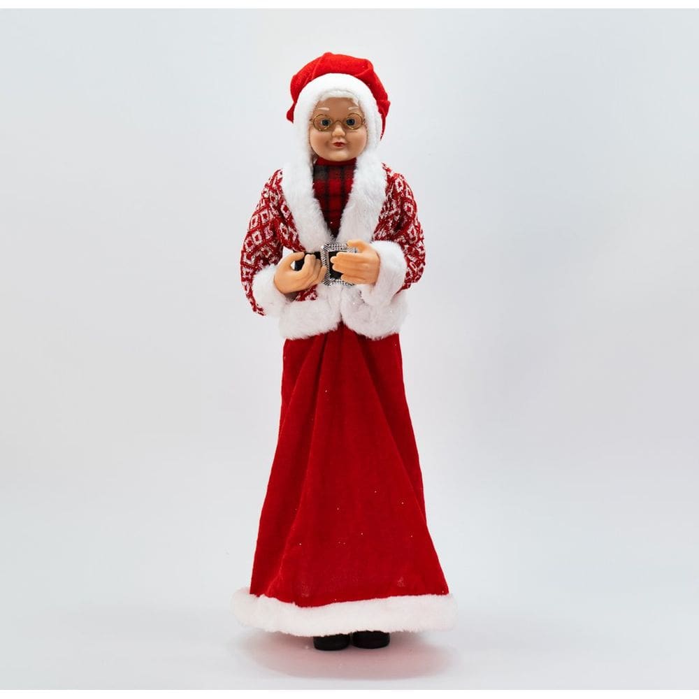 Enfeite Natalino Boneca Mamãe Noel Decorativo Tecido 61 cm