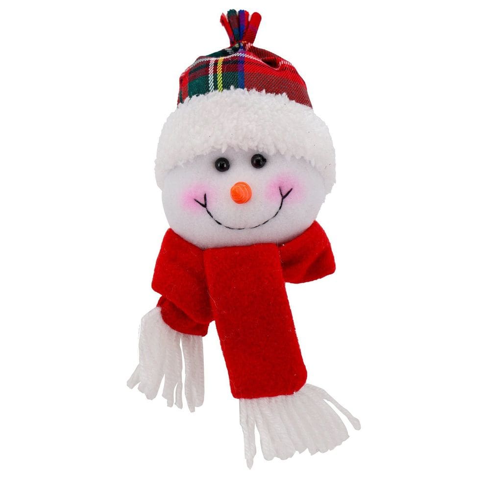 Enfeite Árvore Natal Pendente Boneco Neve Xadrez 1 Peça 20cm