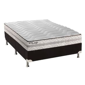 Cama Box Casal: Colchão Espuma D33 Paropas Pasquale Plus + Base CRC Suede Black(138x188)