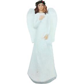 Estatueta Imagem Anjo Asas Mulher Decorativo Resina 18cm