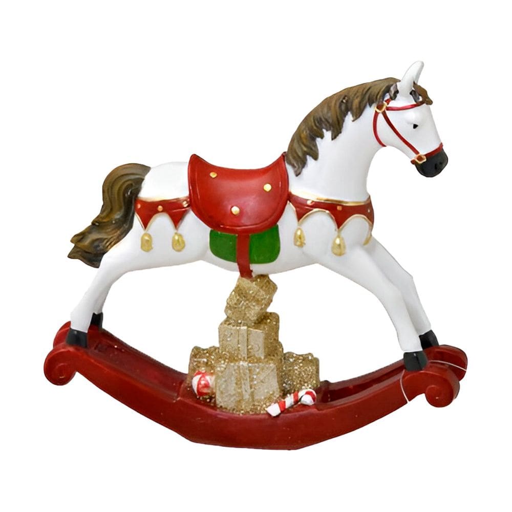 Estatueta Cavalo De Balanço Carrossel Presentes Resina 17cm