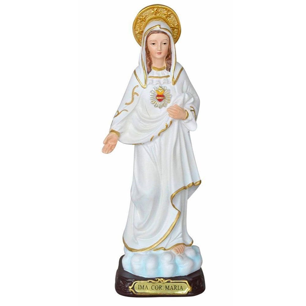 Santa Imagem Imaculado Coração De Maria Resina 20,5cm