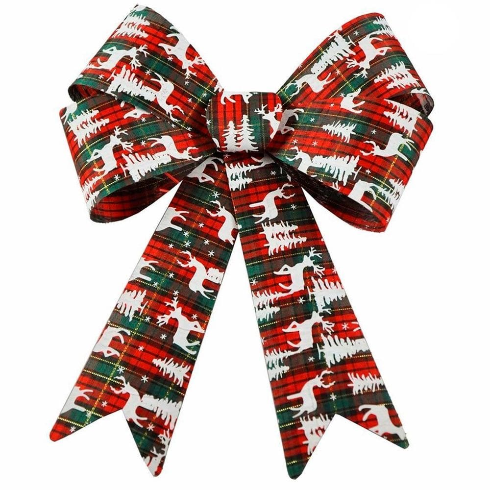 Kit 8 Enfeites Árvore Natal Laço Decorado Figuras Natalinas 34cm