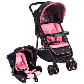 REEMBALADO: Carrinho de Bebê Cosco Travel System Nexus - Até 15 kg - Rosa