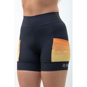 Bermuda Compressão Feminina HUPI Run Curta Colors Laranja