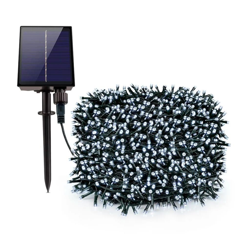 Pisca Fio LEDs Solar 1000 Lâmpadas Externa Decoração 100m