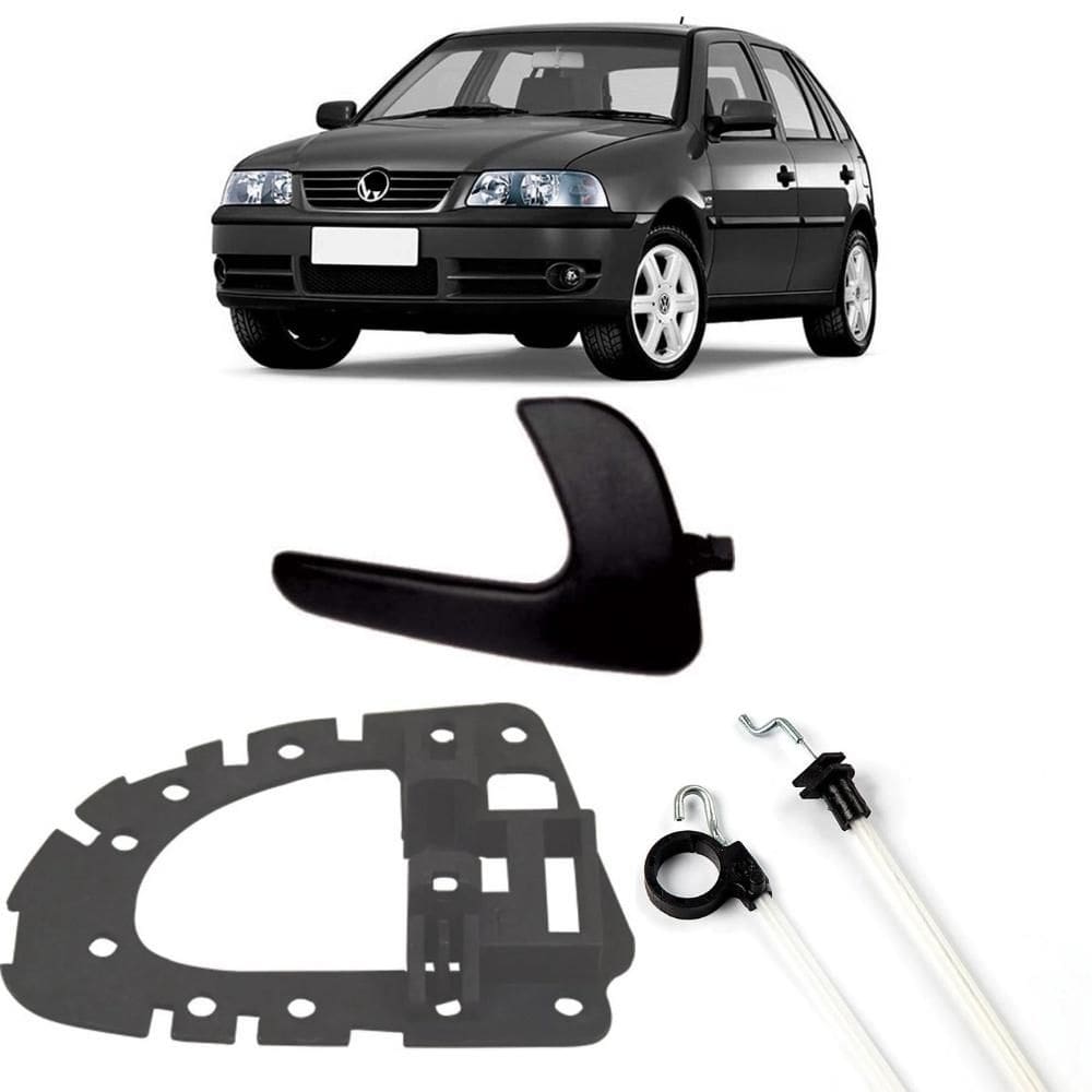 Kit Cabo Acionamento Suporte E Gatilho Maçaneta Preta Dianteira Direita Gol G3 - UN / 3 [F103]