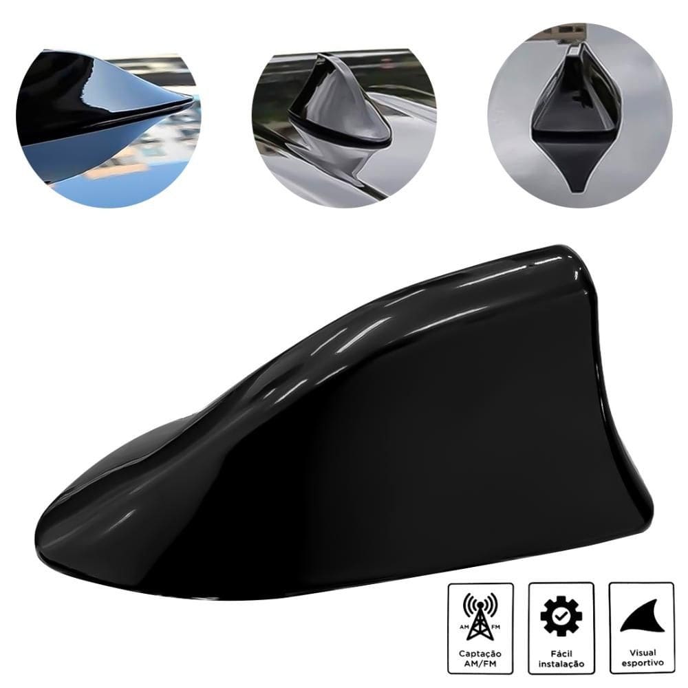 Antena Decorativa Olimpus TEK SHARK Tubarão Black Universal