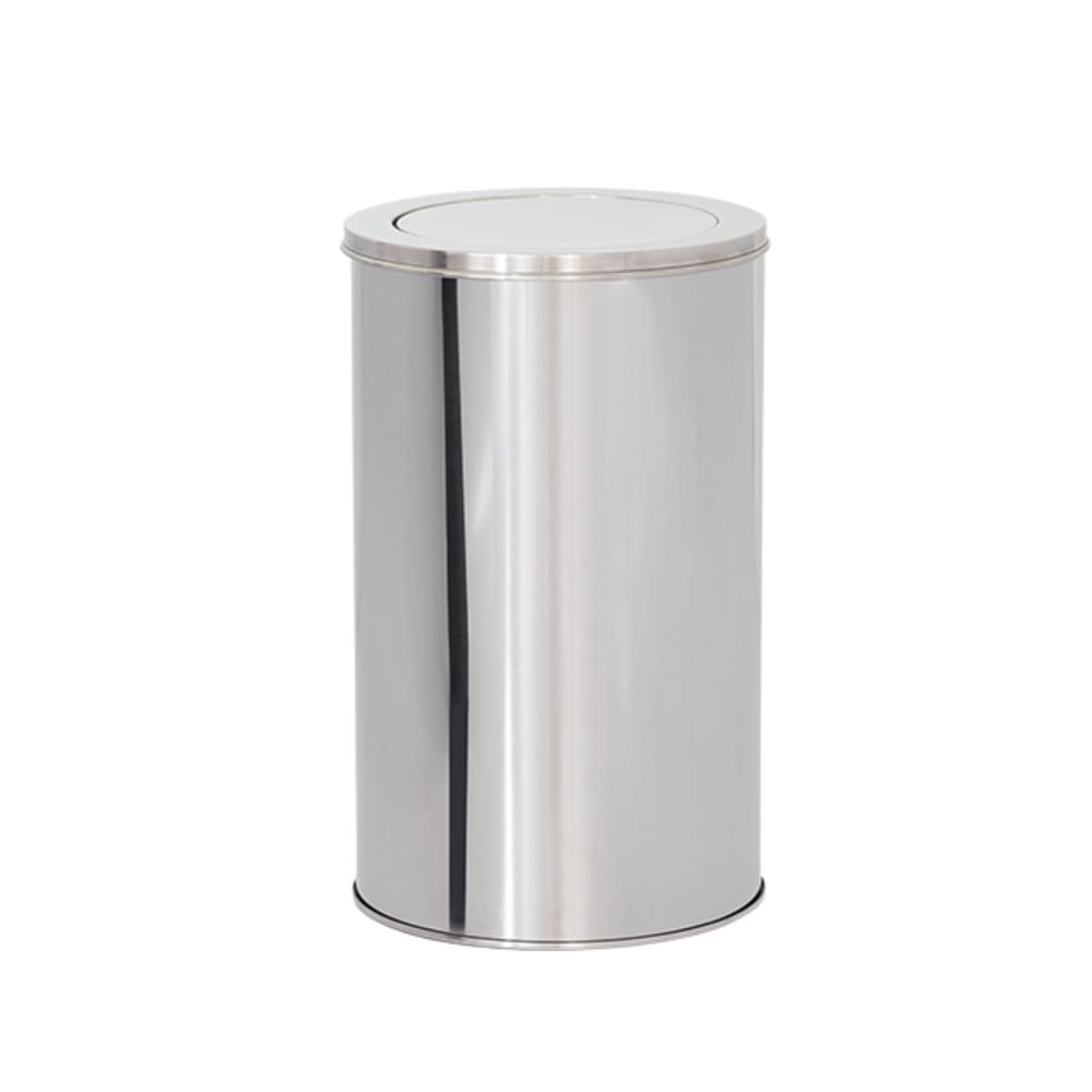 Lixeira em Aço Inox 25L Basculante Redonda