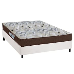 Cama Box Casal: Colchão Espuma D45 Ortobom /EP Fort Tech ISO 150 + Base CRC Courano White(138x188)