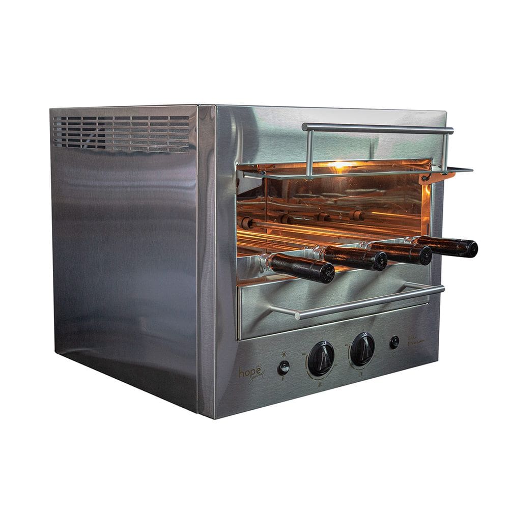 Churrasqueira Gourmet Rotativa a Gás Natural de Bancada Aço Inox Bake Premium 04 Bivolt - Hope
