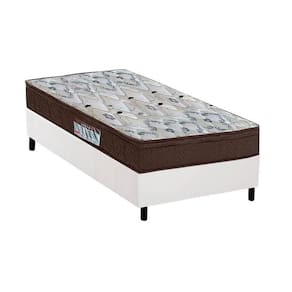 Cama Box Solteiro: Colchão Espuma D45 Ortobom /EP Fort Tech ISO 150 Mega Firme + Base CRC Suede White(78x188)