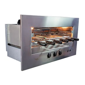 Churrasqueira Gourmet Rotativa a Gás GLP Embutir 48 x 77 cm Aço Inox Roast Premium 06 Bivolt - Hope