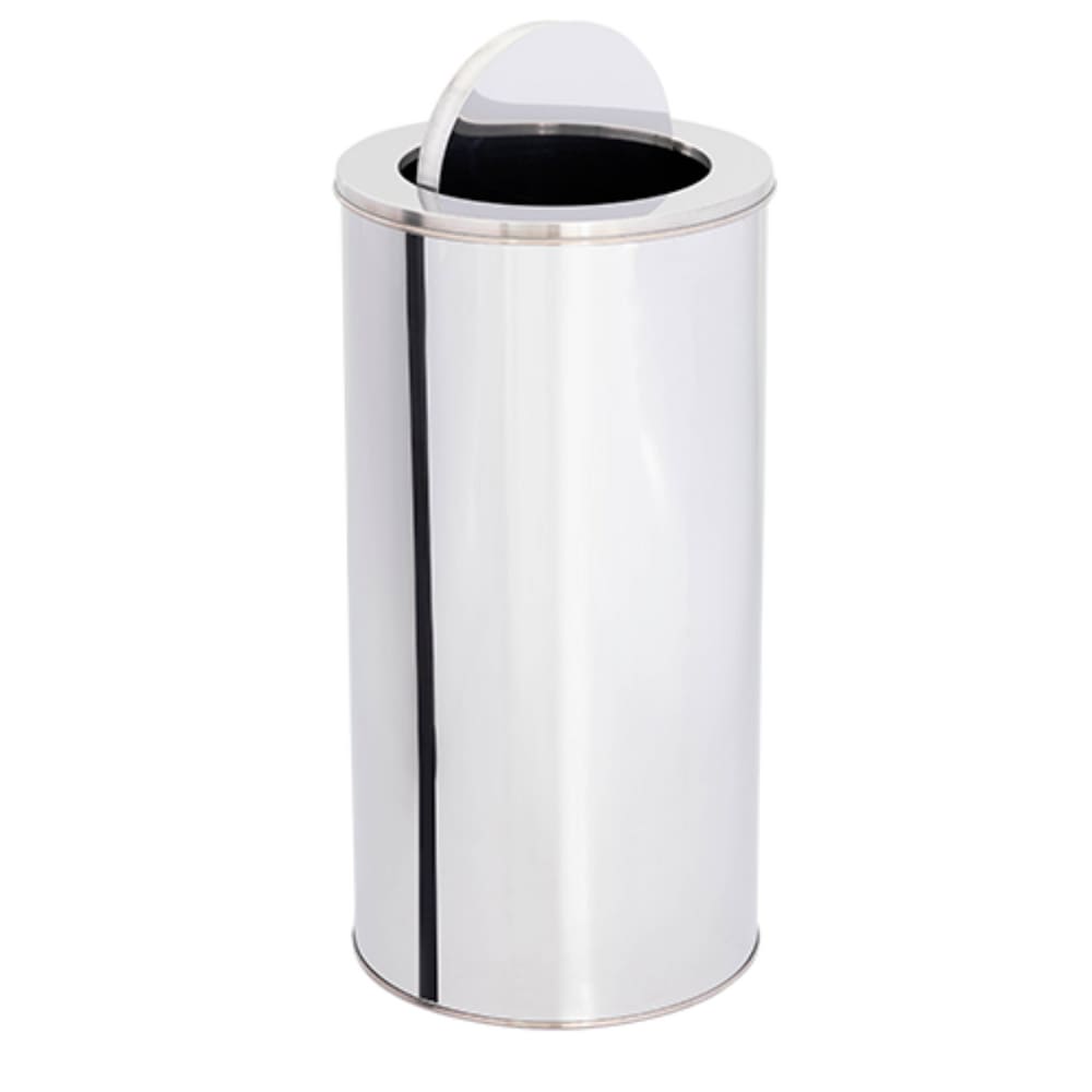 Lixeira em Aço Inox 100L Basculante Redonda