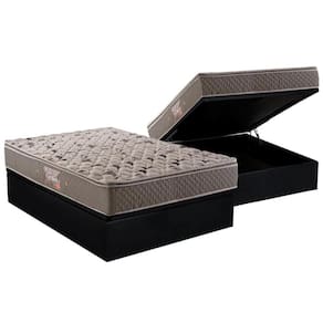 Cama Box Baú Casal: Colchão Ortopédico Herval AG65 Fort Black Firme Pillow Top + Base CRC Courano Black(138x188)